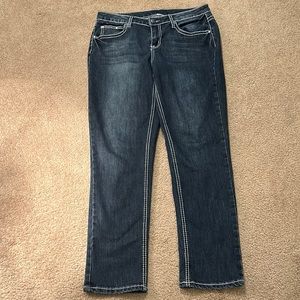 Blue straight jeans with jewels